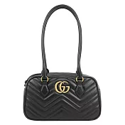 GUCCI GG Marmont 金色標誌小號肩背包_展示品 (黑色)