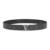 LV Line 塗層帆布及皮革雙面可用皮帶 110cm_展示品 (黑色)