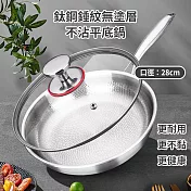 【CS22】鈦鋼錘紋無塗層不沾平底鍋 28cm