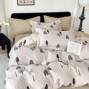 《DUYAN 竹漾》台灣製 精梳純棉雙人床包被套四件組 / 原色森林