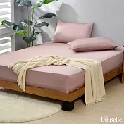 義大利La Belle《極簡純色》單人長絨細棉床包枕套組-粉色