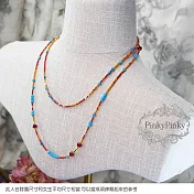 【PinkyPinky Boutique】小波希米亞風 雙層項鍊 (橘色)