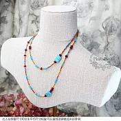 【PinkyPinky Boutique】波希米亞風 土耳其石雙層項鍊 (橘色)