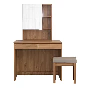 IDEA-MIT耐磨木心板隱藏收納翻鏡梳妝桌椅組/運費另計