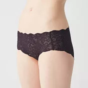 日本【GUNZE郡是】cherish moon惜月新款 溫柔無縫無痕內褲 大豆異黃酮科技滑順蕾絲減少束縛感 M 黑色