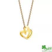 幸運草金飾 心伴黃金墜子  送玫瑰鋼項鍊