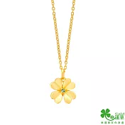 幸運草金飾 花式冒險黃金/水晶墜子  送玫瑰鋼項鍊
