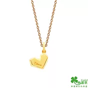 幸運草金飾 溫柔證明黃金墜子  送玫瑰鋼項鍊