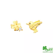 幸運草金飾 福羽蜂鳥黃金耳環