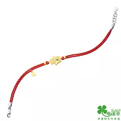 幸運草金飾 願之手印黃金/水晶編織手鍊