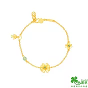 幸運草金飾 花式冒險黃金/水晶手鍊