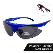 【SUNS】上翻式墨鏡 運動偏光太陽眼鏡 可配度數 含內視鏡 Polarized頂規強化鏡片 抗UV400 藍框灰片