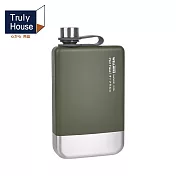 【Truly House】戰術軍風-戶外酒壺不鏽鋼大容量-230ml  方形酒壺 230ML戰術風不鏽鋼酒壺(兩色任選) 軍綠