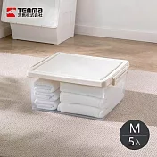 【日本天馬】粉彩調色盤系列掀蓋收納箱(M)-23L-5入-多色可選- 燕麥白