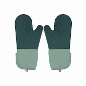 【Homely Zakka】北歐高顏值加厚耐高溫防水矽膠多層隔熱防燙手套1雙_4色任選 莫蘭迪綠