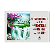 鋒寶牌 壁掛式 電子日曆 數位日曆 萬年曆 風景型 45X32X4cm / 台 FB-3245 流水招財款