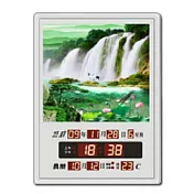 鋒寶牌 壁掛式 電子日曆 數位日曆 萬年曆 風景型 30X40X4cm / 台 FB-3040A 荷花瀑布