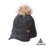 【ATUNAS 歐都納】GORE INFINIUM防風保暖兔毛羊毛毛帽/帽簷針織帽A1AH2513N- 黑
