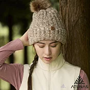 【ATUNAS 歐都納】保暖羊毛毛帽/針織帽A1AH2514N- 棕