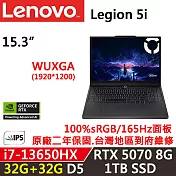 ★記憶體升級★【Lenovo】聯想 Legion 5 15IRX10 5i (i7-13650HX/32G+32G D5/1TB/RTX 5070 8G/W11/二年保)