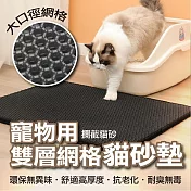 寵物用雙層網格貓砂墊(大款 2入組) 大款天藍*2