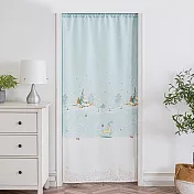 精緻印花長門簾窗簾110*200cm送桿子(門簾/風水簾/拉簾 /窗簾/隔簾/客廳臥室) 雪景小鹿藍