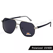 【SUNS】時尚飛行員偏光墨鏡 Polarized休閒駕駛墨鏡 彈簧鏡腳 防眩光 抗UV400 S970 銀框灰片