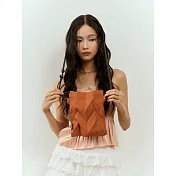 輕巧迷你款設計｜Pavi studio 泰國新銳設計師.時尚W純色包.簡約設計.真皮背帶.摺疊肩背包.100%總代理 陽光橘