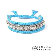Venessa Arizaga SEAFOAM 水藍X銀色編織手鍊 璀璨滿鑽手鍊