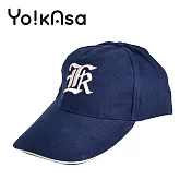 【Yo!kAsa】刺繡字母透氣棒球帽(兩色任選) 深藍色