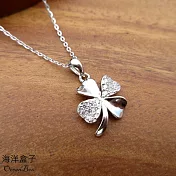 帶來幸福與希望的幸運草S999足銀純銀項鍊.白金色(附贈禮盒.送禮)