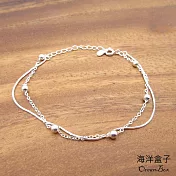 ☆§海洋盒子§☆優雅小銀珠蛇鍊雙層S925純銀手鍊