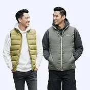 【遊遍天下】男女款90%雙面穿防風防潑水連帽羽絨背心(GV22023) M 綠色