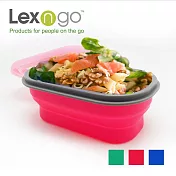 Lexngo 可折疊快餐盒小-粉色 蓋子粉色款