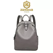 【ZENDAR】台灣總代理 限量1折 頂級超柔軟小牛皮後背包 蓮妮系列 全新專櫃展示品(大象灰)