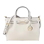 MICHAEL KORS Carson 小號鵝卵石紋皮革手提包- LT奶油