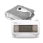 組合優惠【聲寶】陶瓷式電暖器 HX-FD06P+【禾聯】單人電熱毯HEB-06N3