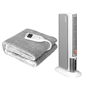 組合優惠【聲寶】陶瓷式電暖器 HX-LA04P+【禾聯】單人電熱毯HEB-06N3