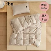 【jbn】極簡風舒柔水洗棉單人床包枕套三件組- 燕麥奶棕