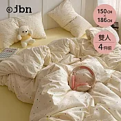 【jbn】彩虹波點雲泡棉透氣雙層紗雙人床包枕套四件組