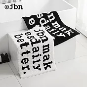 【jbn】復古字母印花防滑吸水地墊/浴室腳踏墊-50x80cm- 白