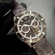 ARMANI阿曼尼精品錶,編號：AR00082,42mm圓形古銅色精鋼錶殼古銅色錶盤精鋼銀色錶帶