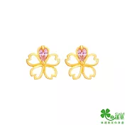 幸運草金飾 櫻花盛典黃金耳環