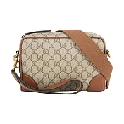 GUCCI GG Emblem 小款拉鍊斜背包 (烏木/深棕色)