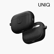 UNIQ 新加坡 Clyde 卡扣式雙料保護套 (附登山扣) AirPods Pro 第3代 黑+深灰