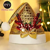 摩達客-金蔥格菱閃亮鹿角聖誕帽-顏色可選-交換禮物耶誕派對推薦 金色