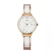 Roven Dino羅梵迪諾 心心相印時尚腕錶-玫瑰金X白