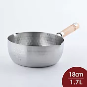 YOSHIKAWA吉川 不鏽鋼雪平鍋 日本製 泡麵鍋 (電磁爐 IH爐可用) 木柄 18cm 1.7L