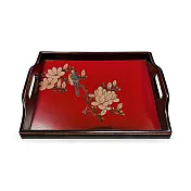 【C’est Chic】朝霞鳥鳴手繪楊木方茶盤-幅43cm-4色可選 風化紅