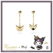 STORY故事銀飾-Kuromi20週年王國系列-皇冠酷洛米晶鑽純銀耳環  針式